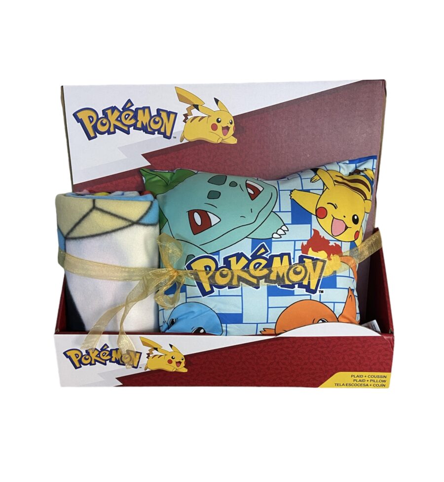 POKEMON, Conjunto de Manta polar de 100*140 cm. y Cojín de 35*35 cm.: Calidez y Aventura para los pequeños seguidores de estos queridos personajes.