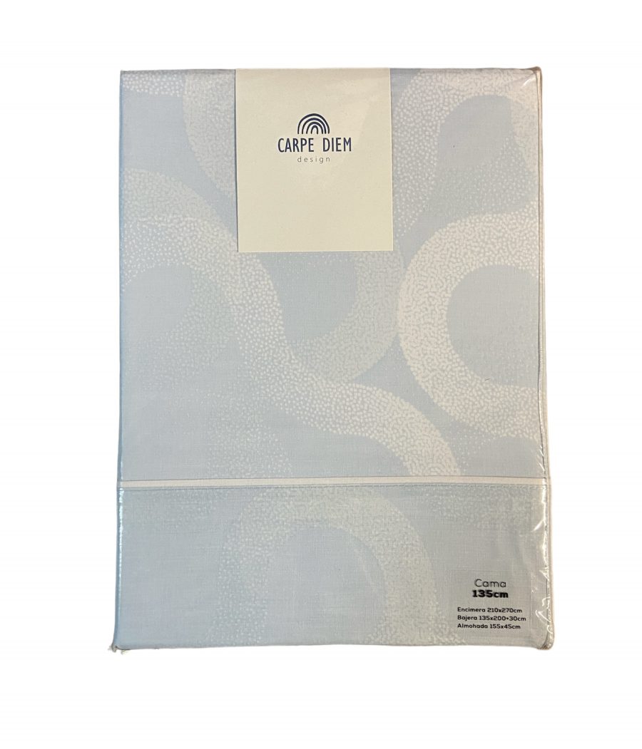 Carpe Diem Juego de sabanas estampado Bend con una composición de 48% algodón y 52% poliéster, valido para todas las medidas. - Imagen 3